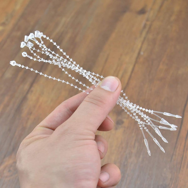 Fodattm 1000PCS Adjustable Security Beaded Loop Tie Plastic Paper Price Tagging Fastener Snap Lock for Hang Tags Price Tags or Clothing Tag (Clear, Length: 9 Inch) - Image 4